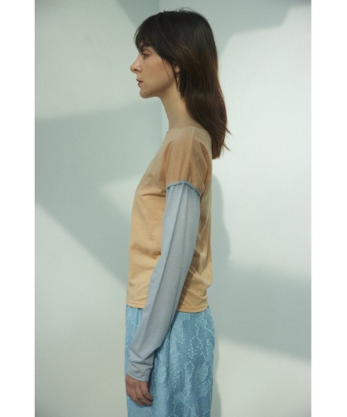 BLACK BY MOUSSY（ブラックバイマウジー）の「sheer color tops（シアーカラートップス）（Tシャツ/カットソー・レディース・オレンジ/グリーン・FREE）」の11枚目の写真