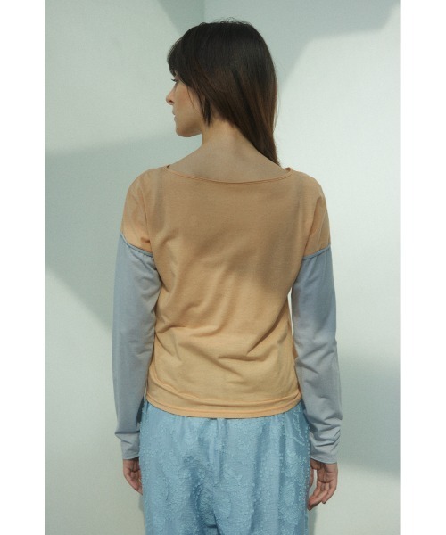 BLACK BY MOUSSY（ブラックバイマウジー）の「sheer color tops（シアーカラートップス）（Tシャツ/カットソー・レディース・オレンジ/グリーン・FREE）」の12枚目の写真