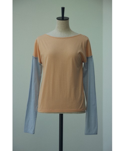 BLACK BY MOUSSY（ブラックバイマウジー）の「sheer color tops（シアーカラートップス）（Tシャツ/カットソー・レディース・オレンジ/グリーン・FREE）」の14枚目の写真