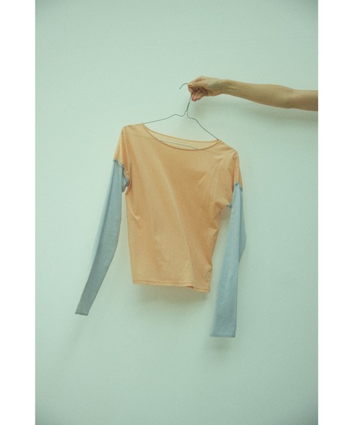 BLACK BY MOUSSY（ブラックバイマウジー）の「sheer color tops（シアーカラートップス）（Tシャツ/カットソー・レディース・オレンジ/グリーン・FREE）」の16枚目の写真