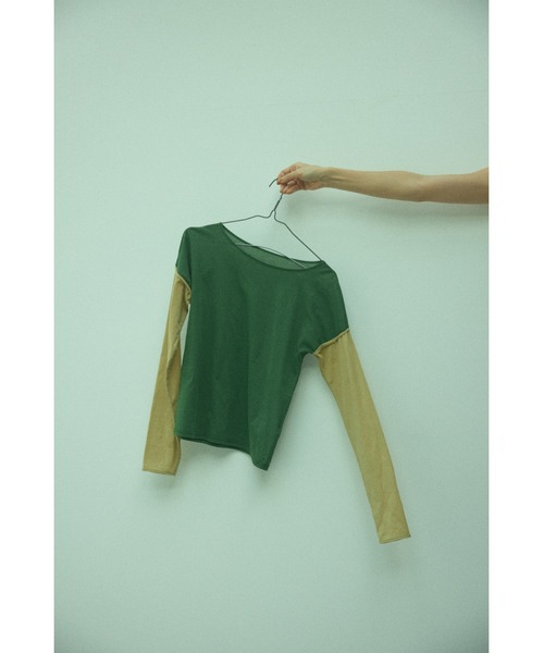 BLACK BY MOUSSY（ブラックバイマウジー）の「sheer color tops（シアーカラートップス）（Tシャツ/カットソー・レディース・オレンジ/グリーン・FREE）」の17枚目の写真