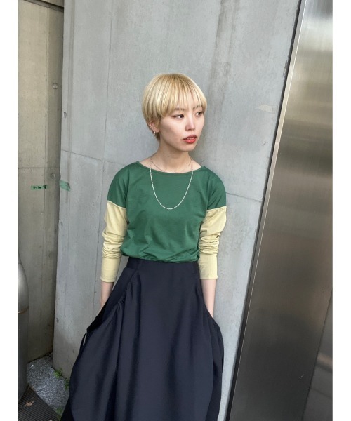 BLACK BY MOUSSY（ブラックバイマウジー）の「sheer color tops（シアーカラートップス）（Tシャツ/カットソー・レディース・オレンジ/グリーン・FREE）」の19枚目の写真