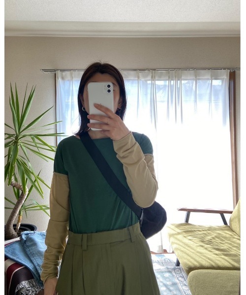 BLACK BY MOUSSY（ブラックバイマウジー）の「sheer color tops（シアーカラートップス）（Tシャツ/カットソー・レディース・オレンジ/グリーン・FREE）」の21枚目の写真