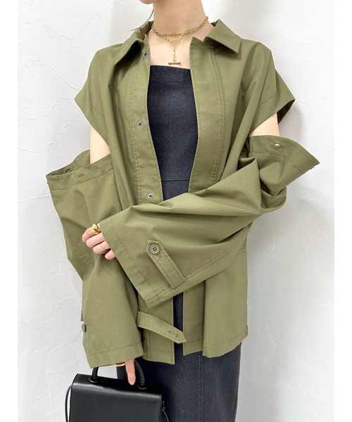 FOREVER 21（フォーエバー トゥエンティーワン）の「【STREET】2WAYミリタリージャケット（ミリタリージャケット・レディース・ブラック/カーキ・FREE）」の16枚目の写真