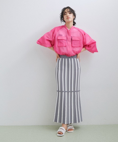 ⭐︎ ADAM ET ROPÉ FEMME アンブレラヨークブルゾン ADAM ET ROPE'（アダムエロペ）の「クロップドシアーブルゾン