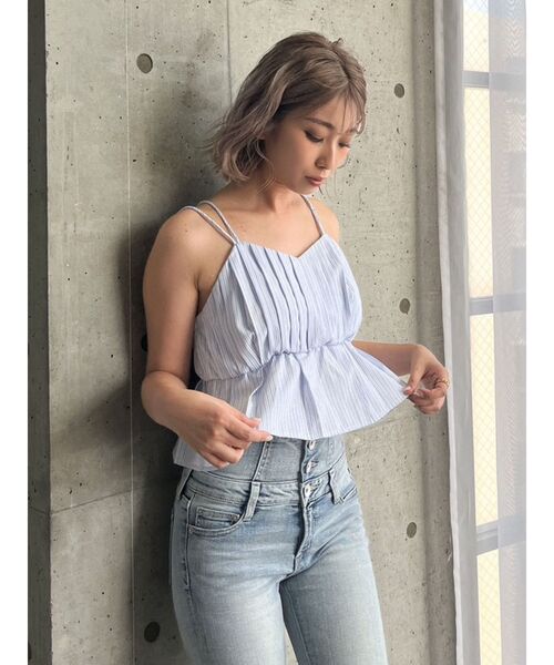 GYDA（ジェイダ）の「プリーツペプラムキャミブラウス（キャミソール・レディース・ブラック/その他1・FREE）」の18枚目の写真