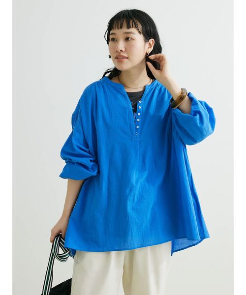 CRAFT STANDARD BOUTIQUE(クラフトスタンダードブティック)の「ジョーゼットスキッパーシャツ(シャツ/ブラウス・レディース・チャコールグレー/オフホワイト/マスタード/ブルー・FREE)」の20枚目の写真