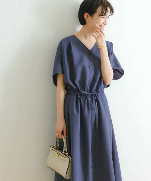 URBAN RESEARCH（アーバンリサーチ）の「『UR TECH DRYLUXE』ギャザーワンピース（ワンピース・レディース・モカ/ブルー/ブラック・36/38）」の3枚目の写真