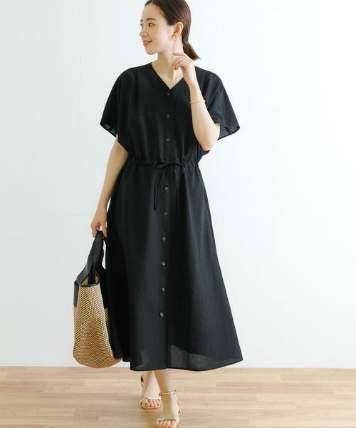 URBAN RESEARCH（アーバンリサーチ）の「『UR TECH DRYLUXE』ギャザーワンピース（ワンピース・レディース・モカ/ブルー/ブラック・36/38）」の2枚目の写真