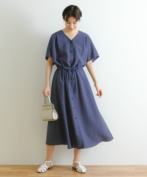 URBAN RESEARCH（アーバンリサーチ）の「『UR TECH DRYLUXE』ギャザーワンピース（ワンピース・レディース・モカ/ブルー/ブラック・36/38）」の7枚目の写真