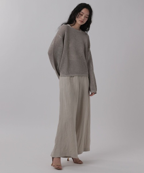 ニット セーター リネン混メッシュ編みニット レディース SLOBE IENA ニット セーター リネン混メッシュ編みニット