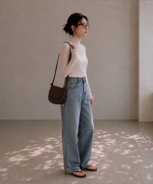 United store(ユナイテッドストア)の「ウェーブパターンシアートップ(Tシャツ/カットソー・レディース・ブラック/アイボリー/ダークブラウン/ホワイト・FREE)」の7枚目の写真