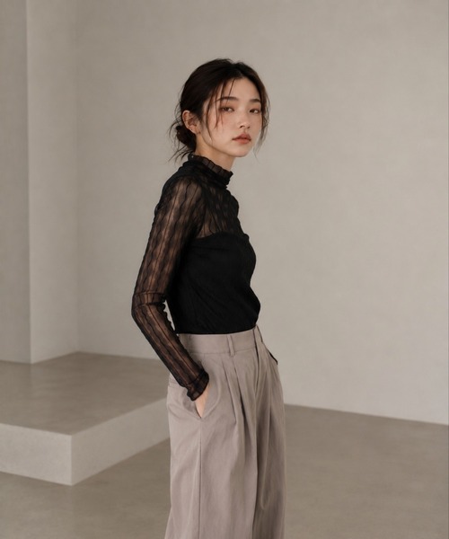 United store(ユナイテッドストア)の「ウェーブパターンシアートップ(Tシャツ/カットソー・レディース・ブラック/アイボリー/ダークブラウン/ホワイト・FREE)」の8枚目の写真