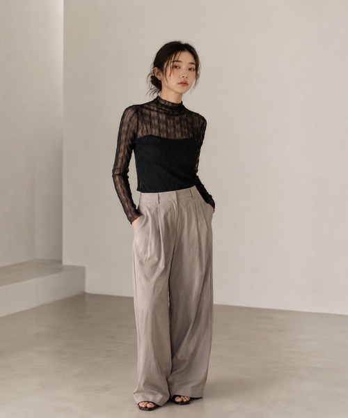 United store(ユナイテッドストア)の「ウェーブパターンシアートップ(Tシャツ/カットソー・レディース・ブラック/アイボリー/ダークブラウン/ホワイト・FREE)」の10枚目の写真