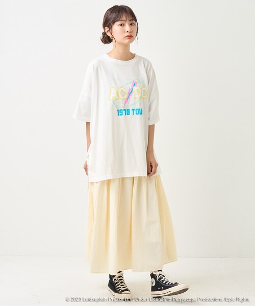 FREAK'S STORE（フリークスストア）の「ACDC 1978TOUR BIGTシャツ/エーシーディーシー1978ツアービッグTシャツ（Tシャツ/カットソー・レディース・ブラック/オフホワイト・ﾌﾘ-）」の8枚目の写真