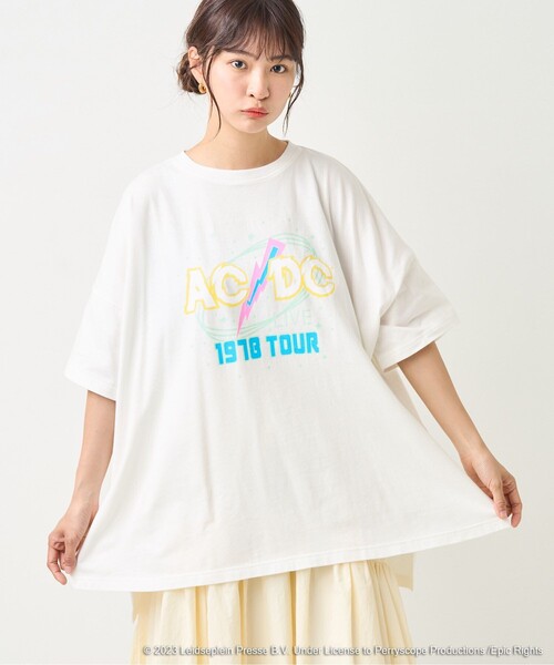 FREAK'S STORE（フリークスストア）の「ACDC 1978TOUR BIGTシャツ/エーシーディーシー1978ツアービッグTシャツ（Tシャツ/カットソー・レディース・ブラック/オフホワイト・ﾌﾘ-）」の4枚目の写真
