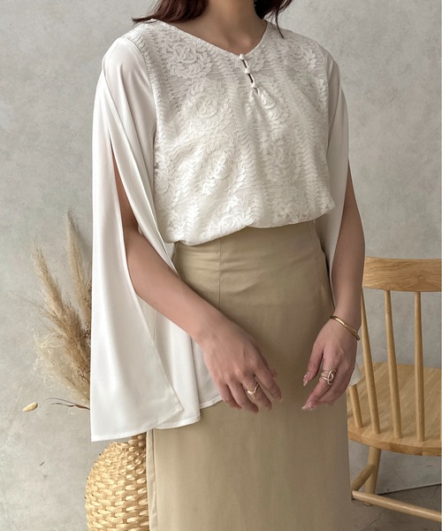 apres jour clair(アプレジュールクレア)の「【apres jour clair】レーススリットスリーブブラウス【ZOZOTOWN限定アイテム】(シャツ/ブラウス・レディース・ベージュ/オフホワイト・フリー/X-LARGE)」の8枚目の写真
