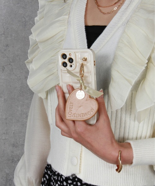 セール】ハートチャーム付き チョコレート / スマホカバー iPhone
