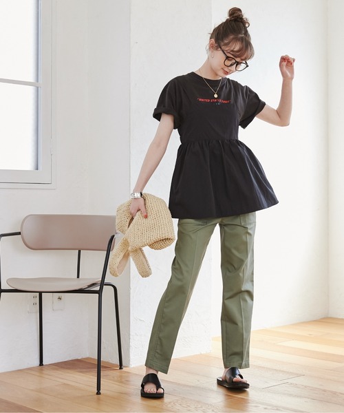 ANGIE（アンジー）の「ペプラムキャミソールトップス（キャミソール・レディース・アイボリー/ブラック/ベージュ・FREE）」の18枚目の写真