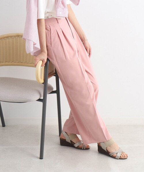 SHOO・LA・RUE（シューラルー）の「◆【洗練された大人の雰囲気】タックワイドパンツ（その他パンツ・レディース・ピンク系/ベージュ/ネイビー/グレー・02/03）」の4枚目の写真