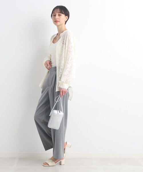 SHOO・LA・RUE（シューラルー）の「◆【洗練された大人の雰囲気】タックワイドパンツ（その他パンツ・レディース・ピンク系/ベージュ/ネイビー/グレー・02/03）」の9枚目の写真