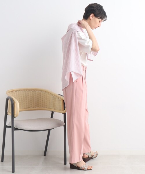 SHOO・LA・RUE（シューラルー）の「◆【洗練された大人の雰囲気】タックワイドパンツ（その他パンツ・レディース・ピンク系/ベージュ/ネイビー/グレー・02/03）」の19枚目の写真