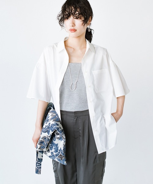 haco!(ハコ)の「ポケットに花束を忍ばせてみた!フラワームーブメントシャツ haco! FACTORY with ah(attach heart)!(シャツ/ブラウス・レディース・ブルー/オフホワイト・SMALL/MEDIUM/LARGE/X-LARGE)」の12枚目の写真