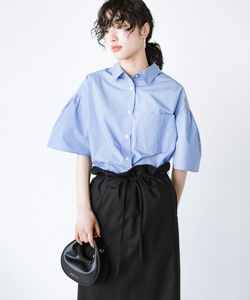 haco!(ハコ)の「ポケットに花束を忍ばせてみた!フラワームーブメントシャツ haco! FACTORY with ah(attach heart)!(シャツ/ブラウス・レディース・ブルー/オフホワイト・SMALL/MEDIUM/LARGE/X-LARGE)」の13枚目の写真