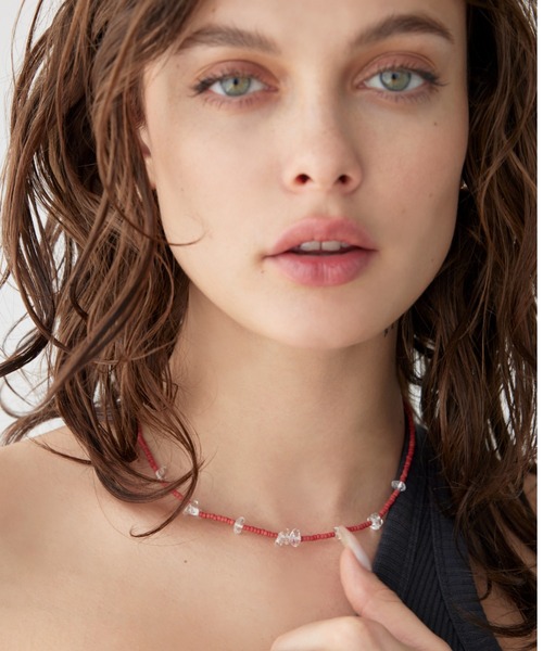 ALEXIA STAM（アリシアスタン）の「Beads Necklace/ビーズネックレス（ネックレス・レディース・ゴールド/レッド/ブラウン・FREE）」の2枚目の写真