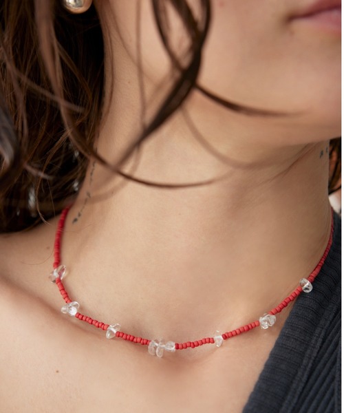 ALEXIA STAM（アリシアスタン）の「Beads Necklace/ビーズネックレス（ネックレス・レディース・ゴールド/レッド/ブラウン・FREE）」の5枚目の写真