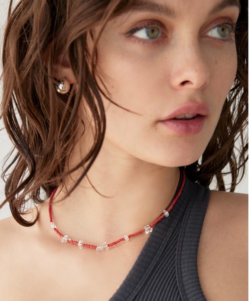 ALEXIA STAM（アリシアスタン）の「Beads Necklace/ビーズネックレス（ネックレス・レディース・ゴールド/レッド/ブラウン・FREE）」の22枚目の写真