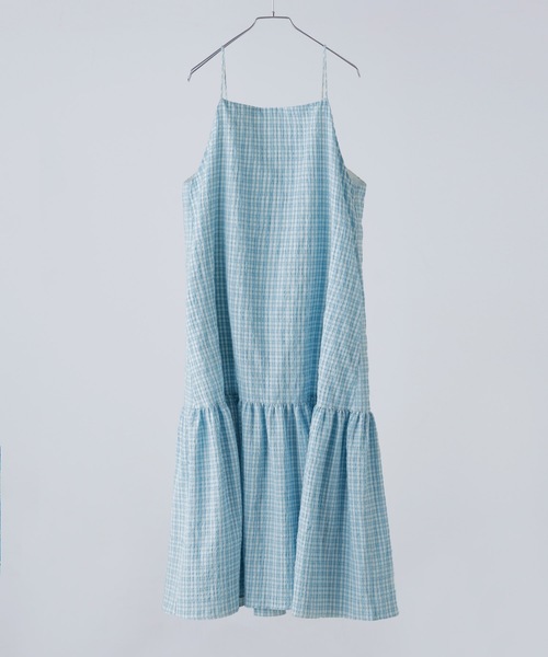 etoll.(エトル)の「ギンガムチェックティアードワンピース(ワンピース・レディース・ブルー/ネイビー/ブラック・M)」の20枚目の写真