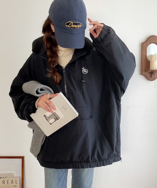 Java（ジャバ）の「《JAVAジャバ 別注》フード付 ボア切替えサイドスリット入ビッグプルオーバー（ブルゾン・メンズ・グレイッシュブルー/ブラック・SMALL/MEDIUM/X-LARGE/LARGE）」の19枚目の写真