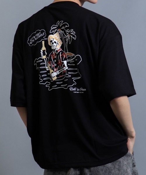 En serio TOKYO(エンソリオトーキョー)の「CHILL SKULL ビッグシルエット TEE スカル&ハット(Tシャツ/カットソー・メンズ・ホワイト/ミント/ブラック・L/M)」の3枚目の写真