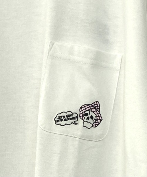 En serio TOKYO(エンソリオトーキョー)の「CHILL SKULL ビッグシルエット TEE スカル&ハット(Tシャツ/カットソー・メンズ・ホワイト/ミント/ブラック・L/M)」の9枚目の写真