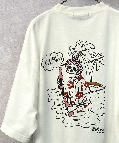 En serio TOKYO(エンソリオトーキョー)の「CHILL SKULL ビッグシルエット TEE スカル&ハット(Tシャツ/カットソー・メンズ・ホワイト/ミント/ブラック・L/M)」の11枚目の写真