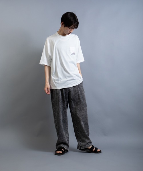 En serio TOKYO(エンソリオトーキョー)の「CHILL SKULL ビッグシルエット TEE スカル&ハット(Tシャツ/カットソー・メンズ・ホワイト/ミント/ブラック・L/M)」の4枚目の写真