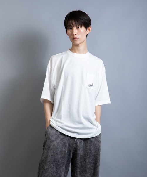En serio TOKYO(エンソリオトーキョー)の「CHILL SKULL ビッグシルエット TEE スカル&ハット(Tシャツ/カットソー・メンズ・ホワイト/ミント/ブラック・L/M)」の6枚目の写真
