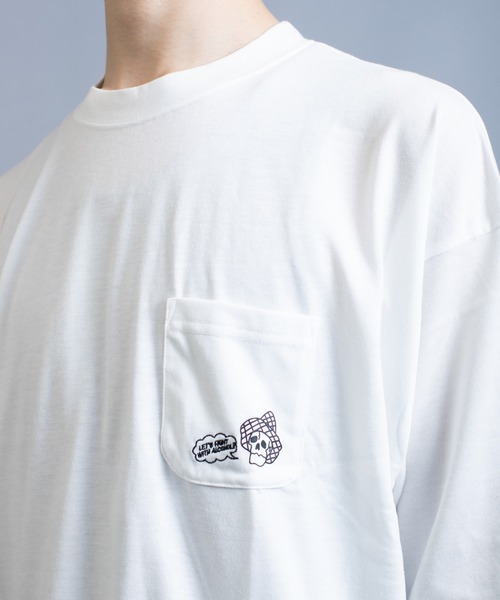 En serio TOKYO(エンソリオトーキョー)の「CHILL SKULL ビッグシルエット TEE スカル&ハット(Tシャツ/カットソー・メンズ・ホワイト/ミント/ブラック・L/M)」の8枚目の写真
