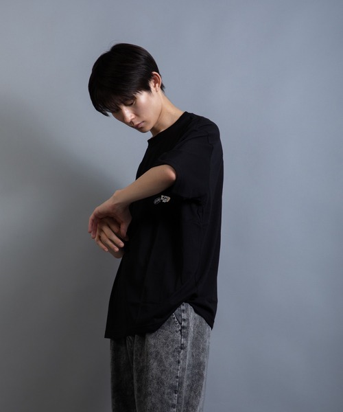 En serio TOKYO(エンソリオトーキョー)の「CHILL SKULL ビッグシルエット TEE スカル&ハット(Tシャツ/カットソー・メンズ・ホワイト/ミント/ブラック・L/M)」の18枚目の写真