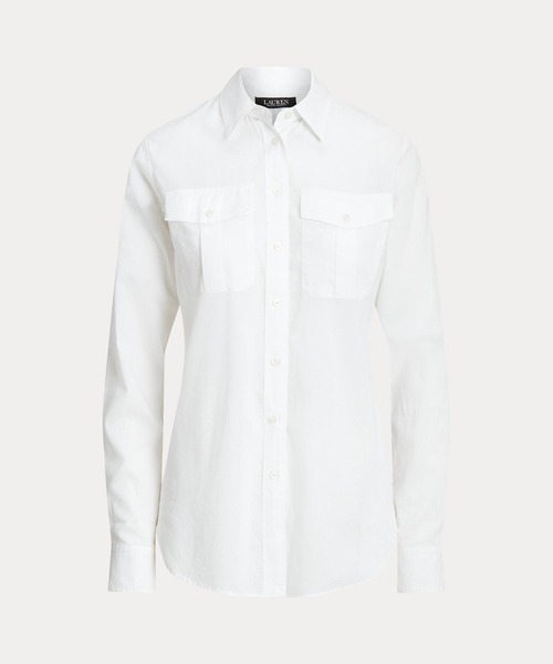 LAUREN RALPH LAUREN（ローレン ラルフ ローレン）の「コットン ボイル シャツ（シャツ/ブラウス・レディース・ホワイト・XXS/S/M/XS）」の4枚目の写真