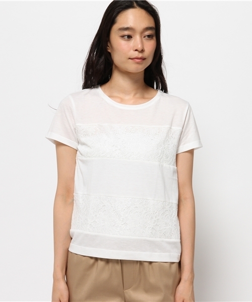OUTLET(アウトレット)の「【CIAOPANIC TYPY】レースボーダーTシャツ(Tシャツ/カットソー・レディース・ホワイト/ネイビー・FREE)」の3枚目の写真