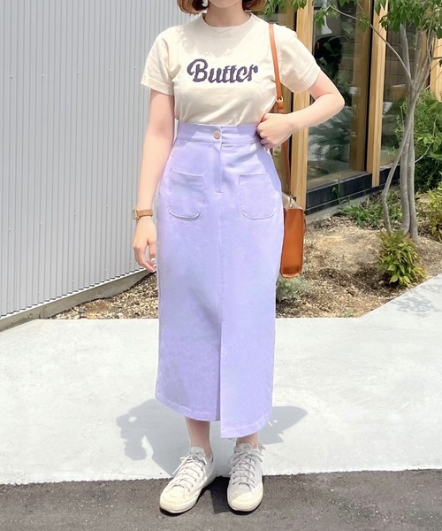 Isn't She?（イズントシー）の「[ SHIORI × Isn't She? ] フロントポケットカラースカート（スカート・レディース・ホワイト系/パープル/カーキ・M）」の3枚目の写真