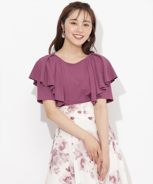 WILLSELECTION(ウィルセレクション)の「フリルカットソープルオーバー(Tシャツ/カットソー・レディース・チャコールグレー/ブラック/ボルドー・MEDIUM)」の1枚目の写真