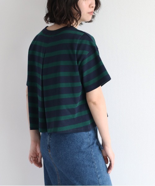 cepo(セポ)の「バックタックボーダーTee(Tシャツ/カットソー・レディース・オフホワイト/グリーン/ブラウン・M)」の8枚目の写真
