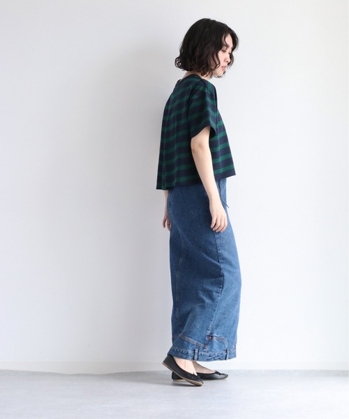 cepo(セポ)の「バックタックボーダーTee(Tシャツ/カットソー・レディース・オフホワイト/グリーン/ブラウン・M)」の10枚目の写真