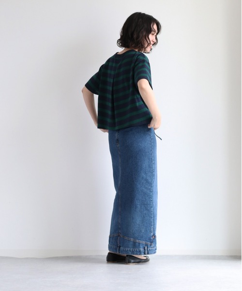 cepo(セポ)の「バックタックボーダーTee(Tシャツ/カットソー・レディース・オフホワイト/グリーン/ブラウン・M)」の11枚目の写真