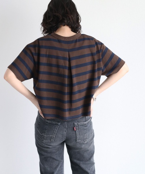 cepo(セポ)の「バックタックボーダーTee(Tシャツ/カットソー・レディース・オフホワイト/グリーン/ブラウン・M)」の18枚目の写真
