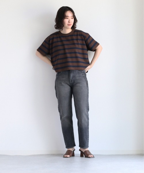 cepo(セポ)の「バックタックボーダーTee(Tシャツ/カットソー・レディース・オフホワイト/グリーン/ブラウン・M)」の19枚目の写真