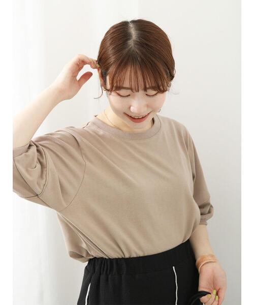 ehka sopo(エヘカソポ)の「ランタンスリーブカットソー(Tシャツ/カットソー・レディース・ダークオレンジ/ベージュ/ブラック/オフホワイト・F)」の3枚目の写真